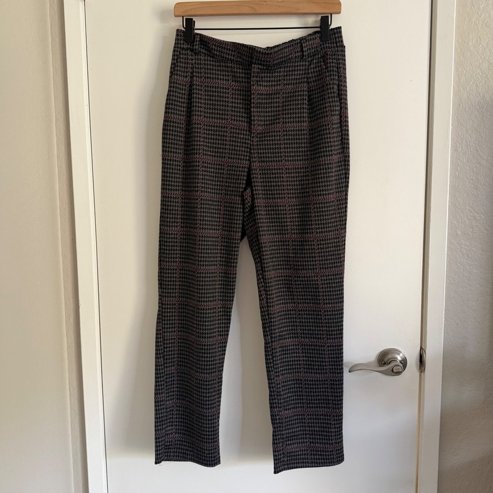 Love Tree Women Plaid Houndstooth Pants FallRunway Preppy Dark Academia Chic